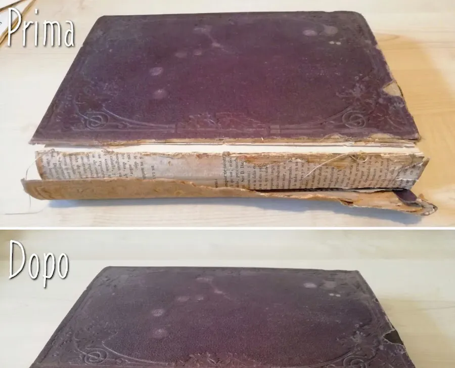 Restauro libri antichi prima e dopo